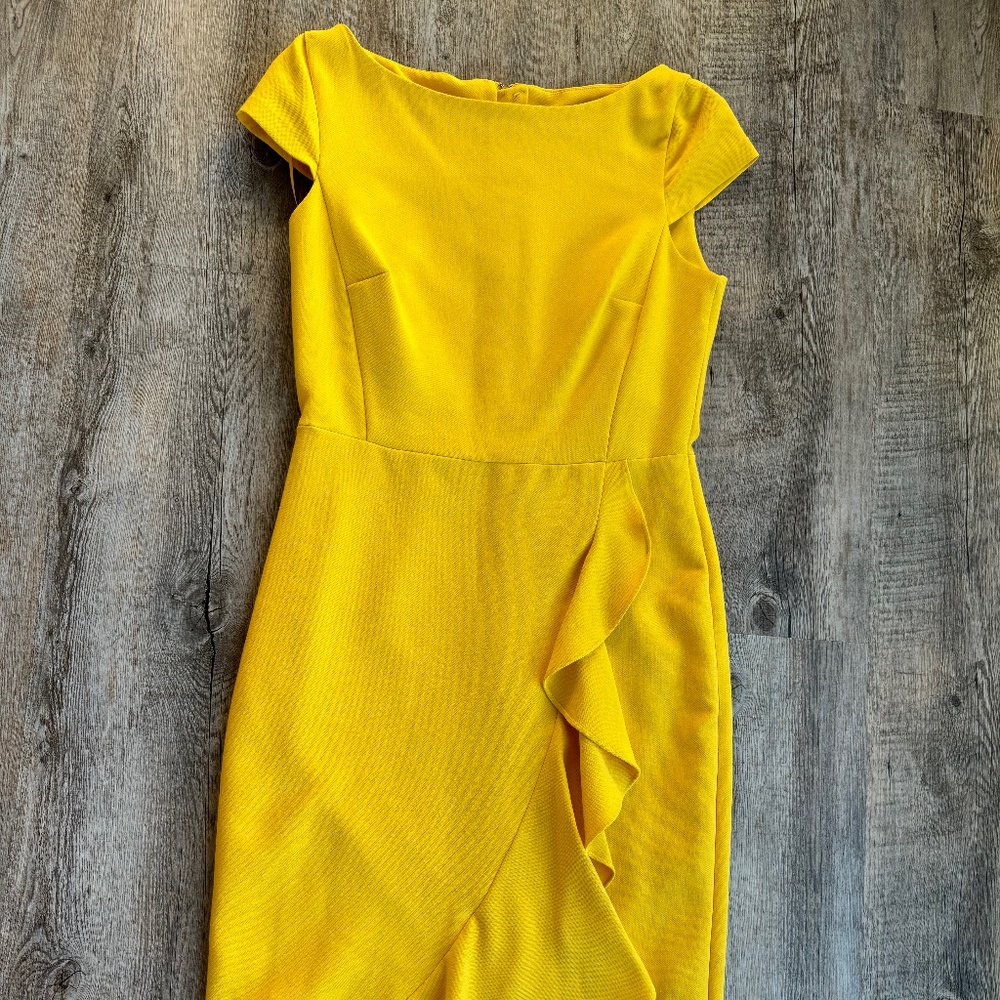 Per Una Yellow Work Dress, Size 8 UK